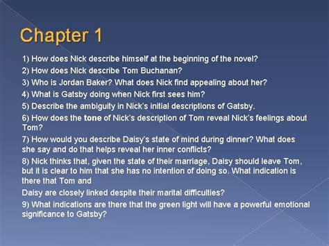 how does nick describe himself at the beginning of the novel?