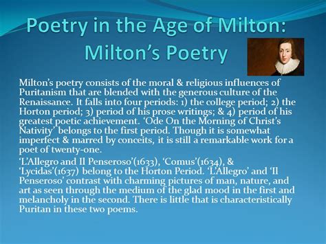 What, According to Milton, Is the Purpose of Poetry? An Examination of His Views on Poetry and Its Role in Society